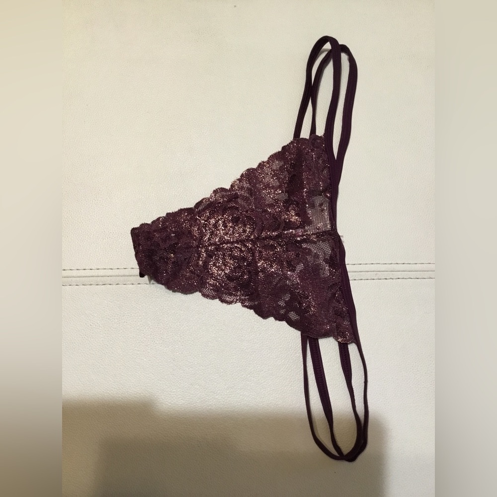 Pink Victoria secret doble strap thong size m